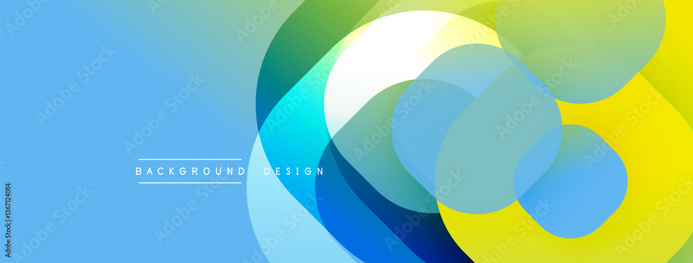 Poster Abstract background with layered translucent gradient shapes
