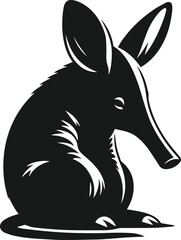 Aardvark silhouette animal vector
