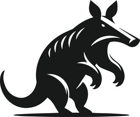 Aardvark silhouette animal vector