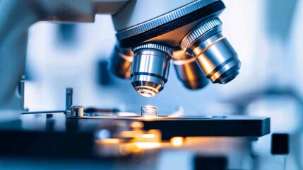 A medical researcher testing a new vaccine in a lab, clean medical lab background with testing equipment and samples, Health-tech style
