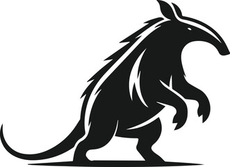 Aardvark silhouette animal vector