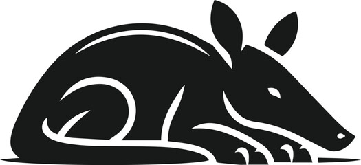 Aardvark silhouette animal vector