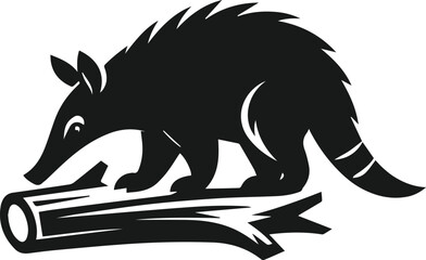 Aardvark silhouette animal vector