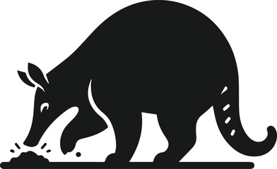 Aardvark silhouette animal vector