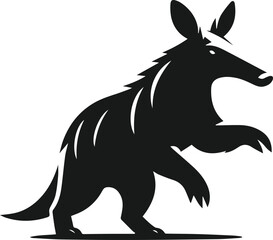 Aardvark silhouette animal vector