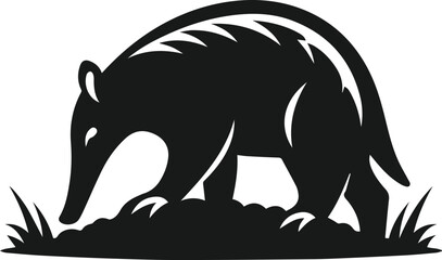 Aardvark silhouette animal vector