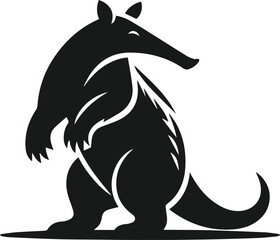 Aardvark silhouette animal vector
