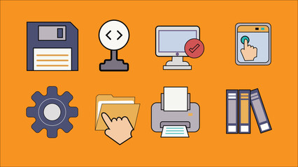 Computer icons illustraion sheet