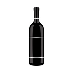 Silhouette of a Wine Bottle Against a Plain Background Showcasing Elegance and Simplicity in a Minimalistic Style
