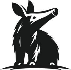 Aardvark silhouette animal vector
