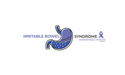 irritable bowel syndrome awareness month. background, banner, card, poster, template, Vector, illustration.