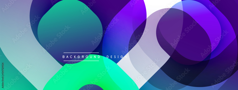Poster Abstract background with layered translucent gradient shapes