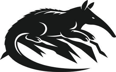 Aardvark silhouette animal vector