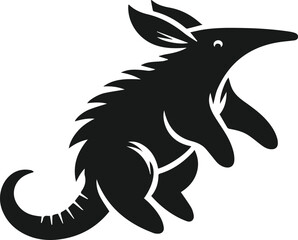 Aardvark silhouette animal vector
