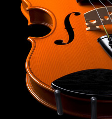 violin on black background