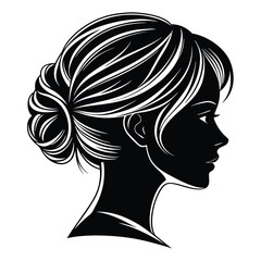 Long Hair Girl Silhouette Stylish Female Head Profile