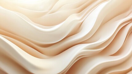 Obraz premium Smooth flowing beige and white abstract waves smooth, peach colored surface with a subtle gradient. illustration