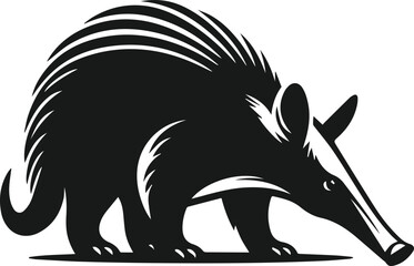 Aardvark silhouette animal vector