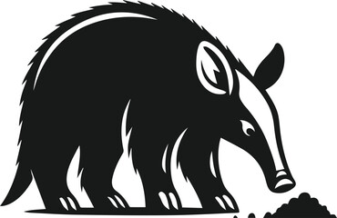 Aardvark silhouette animal vector