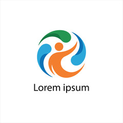 Dynamic Wellness Logo with Vibrant Colors Representing Health, Growth, and Positive Energy vector.