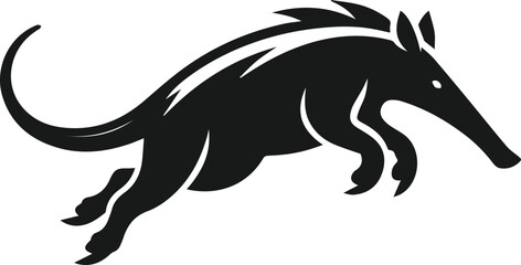 Aardvark silhouette animal vector