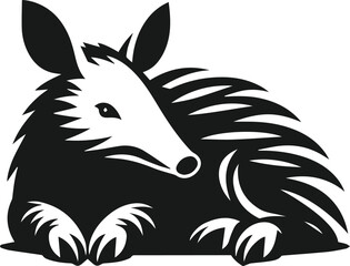 Aardvark silhouette animal vector