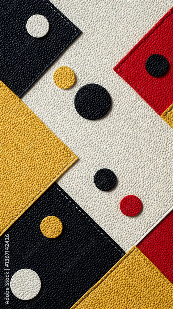 Poster abstract geometric pattern with colorful circles and dots