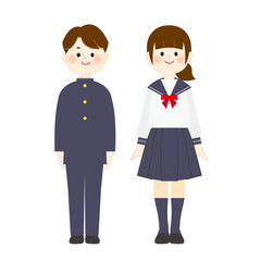 制服を着た学生のイラスト　全身