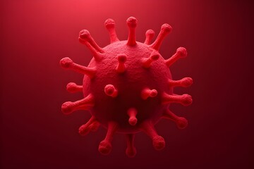 Naklejka premium The virus is depicted as a spherical structure with spike-like protrusions. This image is ideal for use in medical, scientific, and health-related content. Health care concept 