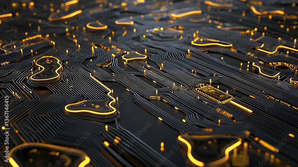 Poster abstract glowing circuit board network data technology background