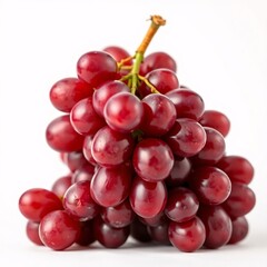 Fototapeta premium A vibrant bunch of fresh, ripe red grapes on a white background
