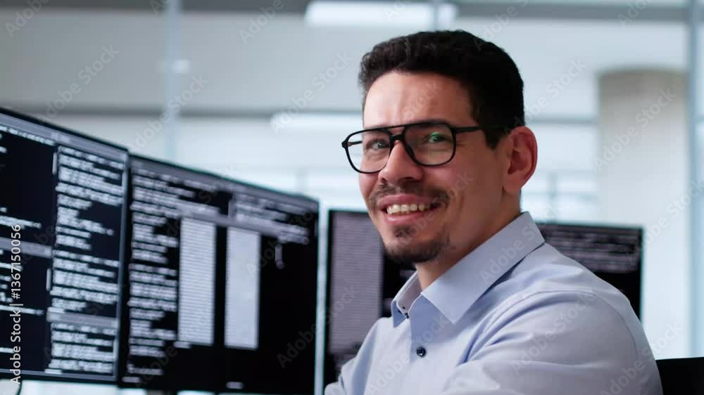 Aufkleber Man Programmer. Man Coding