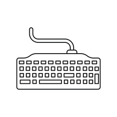 keyboard lineal icon with white background vector stock illustration