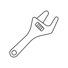 wrench lineal icon with white background vector stock illustration