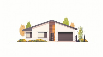 Contemporary Home Design with Vibrant Landscaping and Clean Lines