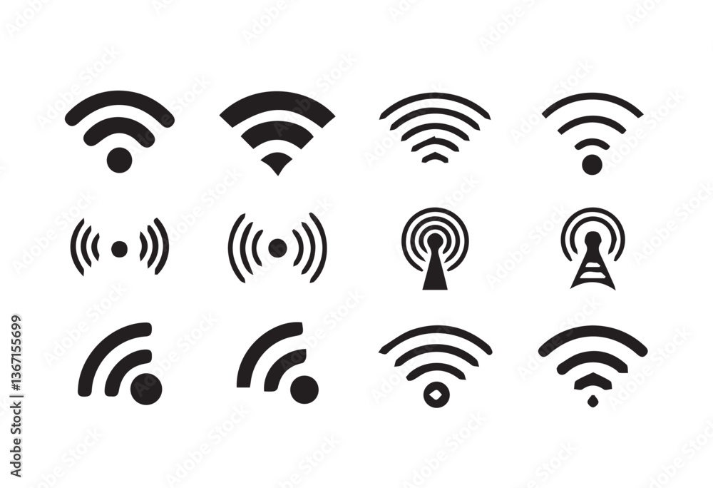 Poster wifi icon set. signal vector icon. wireless icon vector. wireless symbol collection. internet sign. 