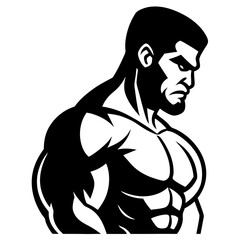 Fototapeta premium Black and white vector illustration of a person's face