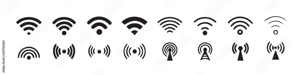 Poster wifi icon set. signal vector icon. wireless icon vector. wireless symbol collection. internet sign. 
