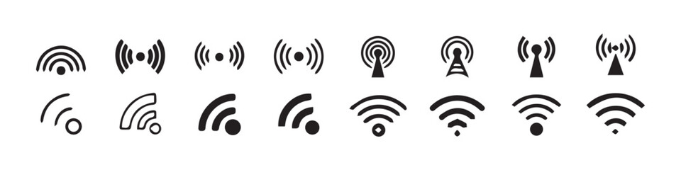 Wifi icon set. signal vector icon. Wireless  icon vector. Wireless symbol collection. Internet sign. vector illustration eps 10.