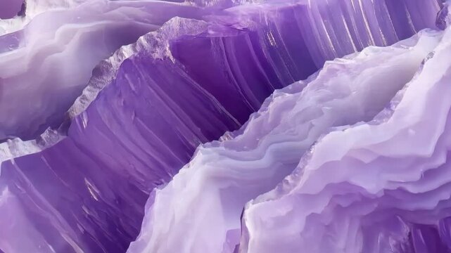 Close-up view of purple Sugilite agate stone with layered patterns and textures, showcasing natural mineral formations.
