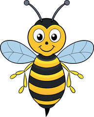 Bee vector art illustration on a white background