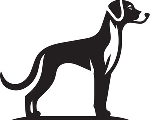 American Foxhound Silhouette Vector Illustration