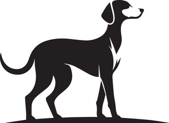 Obraz premium American Foxhound Silhouette Vector Illustration