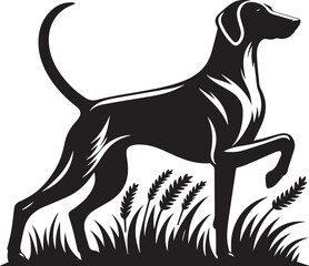 American Foxhound Silhouette Vector Illustration
