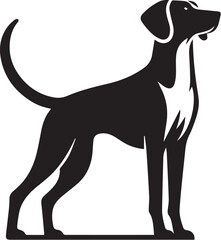 American Foxhound Silhouette Vector Illustration