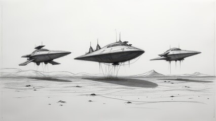 Spaceships Over the Desert Planet