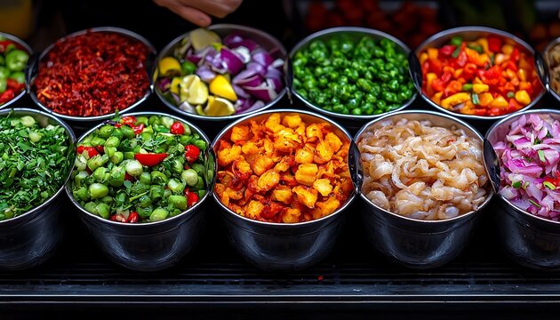 Colorful Condiment Display