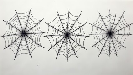 Three spider webs drawing