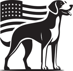 American Foxhound Silhouette Vector Illustration