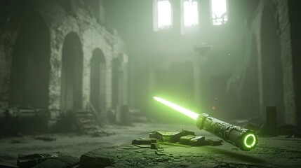 Dramatic depiction of a glowing enchanted sword materializing in the hand of a virtual reality player showcasing futuristic technology and fantastical elements